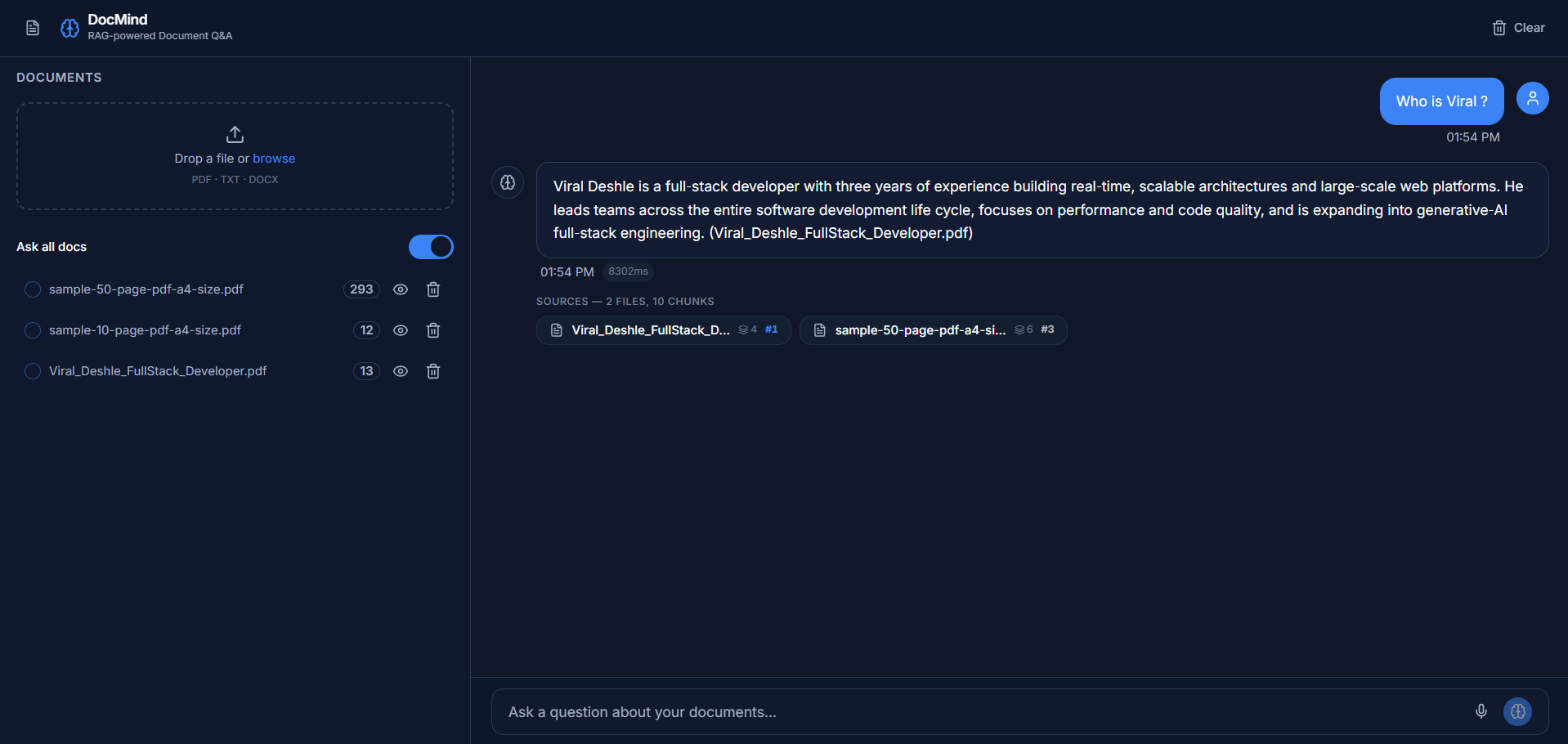 DocMind — RAG Document Q&A